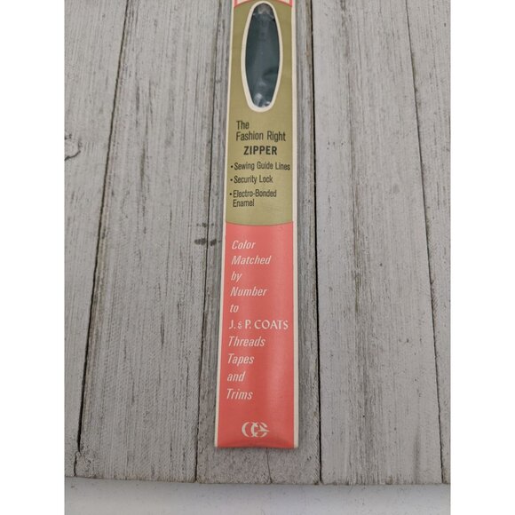 Vintage J&P Coats Neck Opening Metal Zipper 16" Forest Green 61-A - Picture 3 of 4